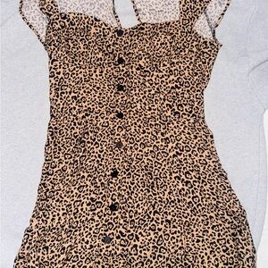 Reformation Tan and Black Leopard Print Dress